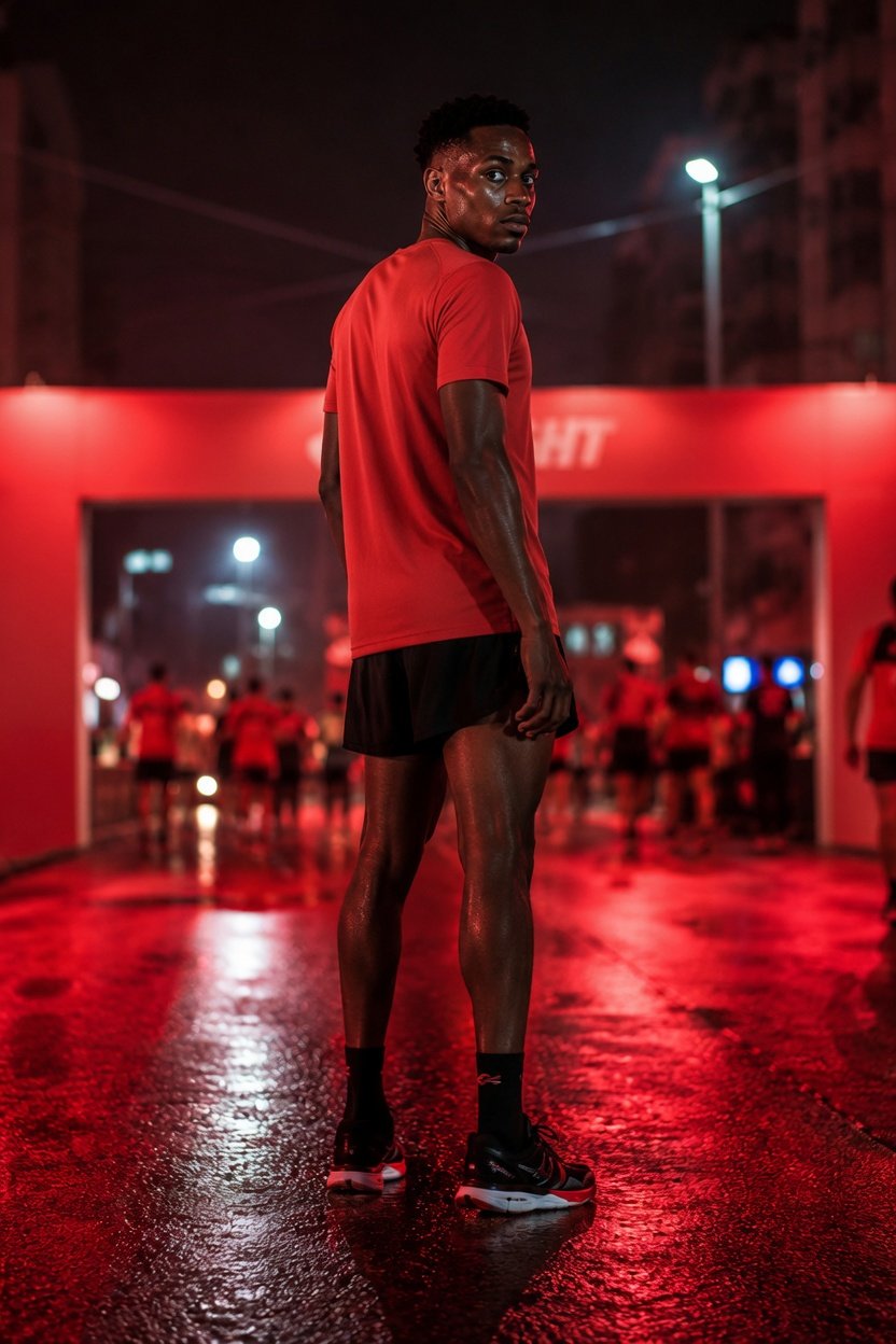 Atleta em corrida noturna Thumbnail